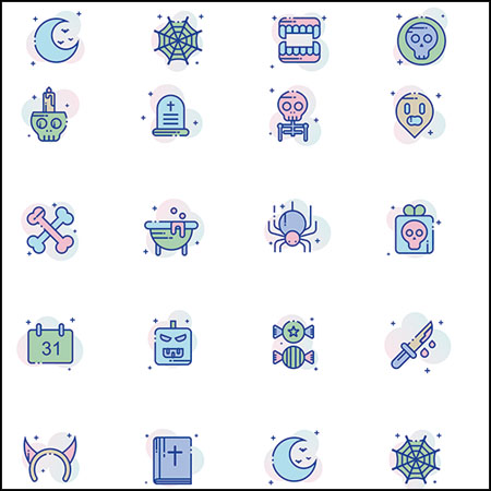 24款鬼怪万圣节元素LOGO标志IC