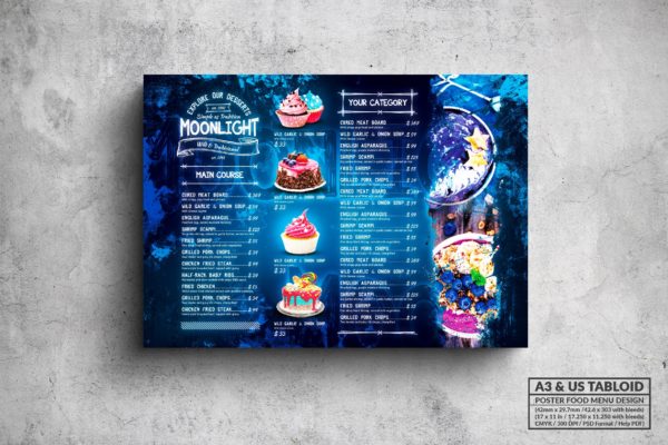 面包蛋糕店菜单海报PSD素材16图库