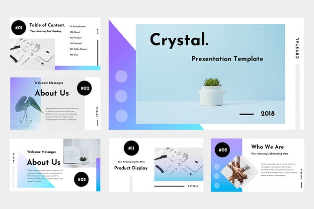 现代时尚创意产品演示PPT模板下载 Crystal Powerpoint Presentation插图(1)