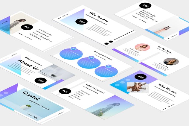 现代时尚创意产品演示PPT模板下载 Crystal Powerpoint Presentation插图(3)