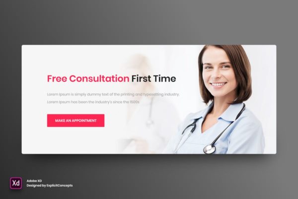 医疗主题网站CTA页面设计模板 Call