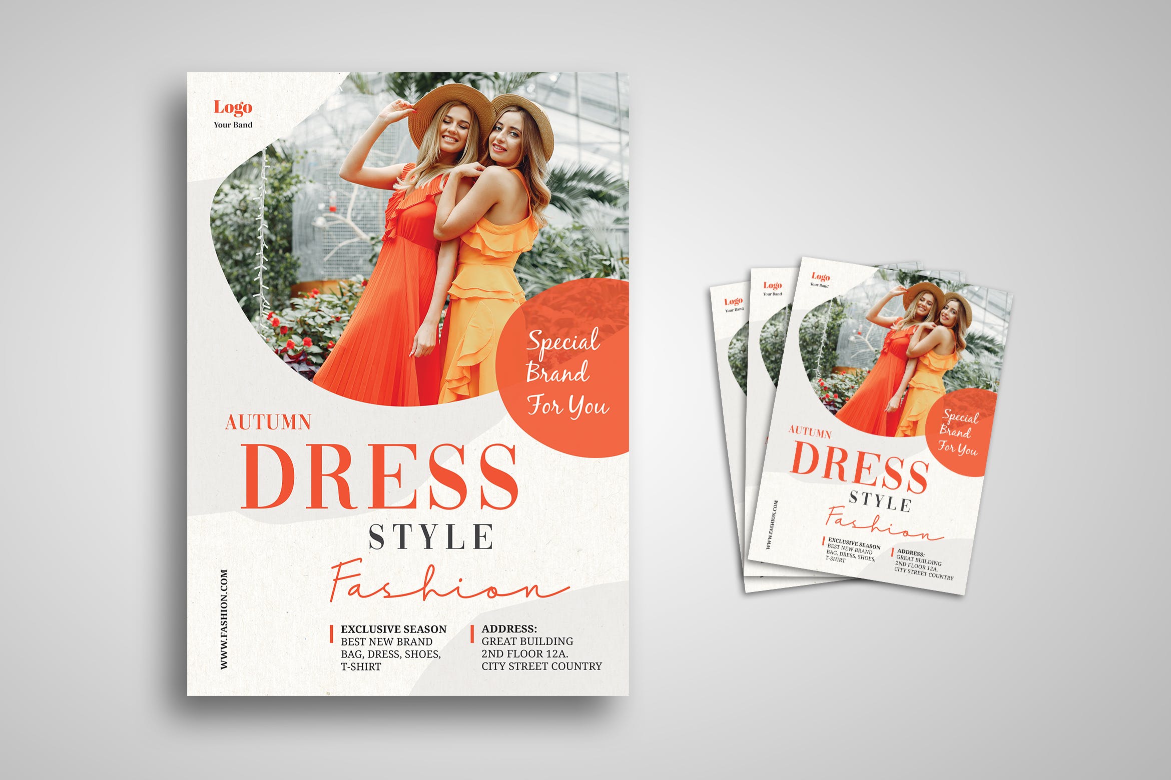 连衣裙时尚品牌宣传海报传单16图库精选PSD模板 Fashion Flyer插图