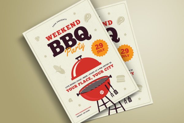 烧烤派对传单模板 Barbeque Party
