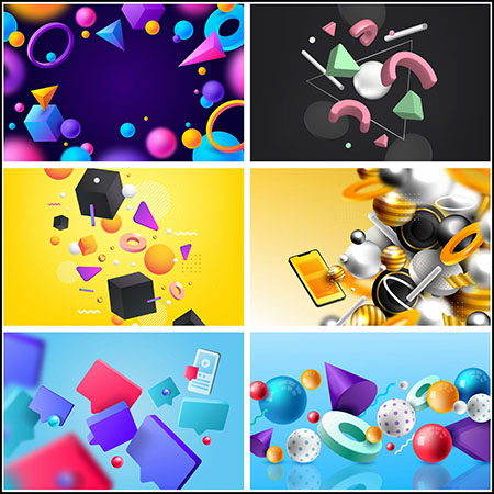 8套3D立体多边形球体正方体几