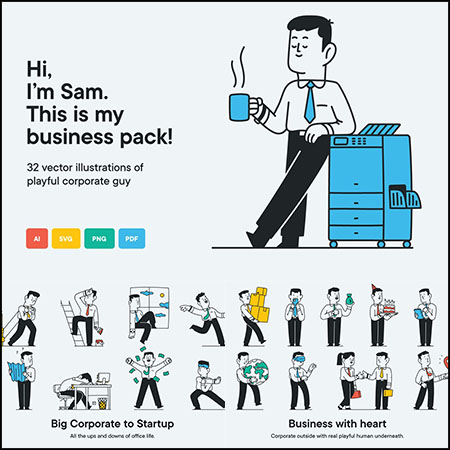 Business Sam有趣的商务办公场景16