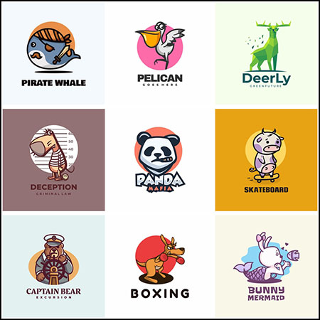 12款拟人化动物LOGO标志徽标16