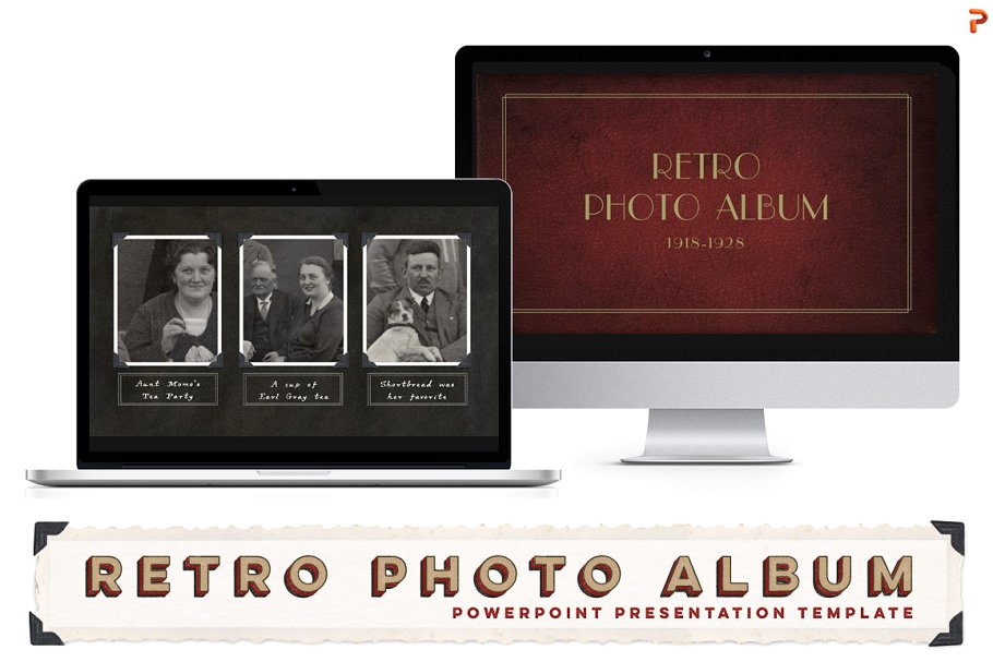复古相册PPT模板 Retro Photo Album PPT Template插图