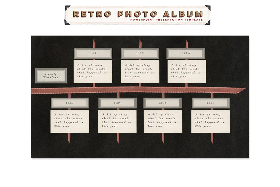 复古相册PPT模板 Retro Photo Album PPT Template插图(2)
