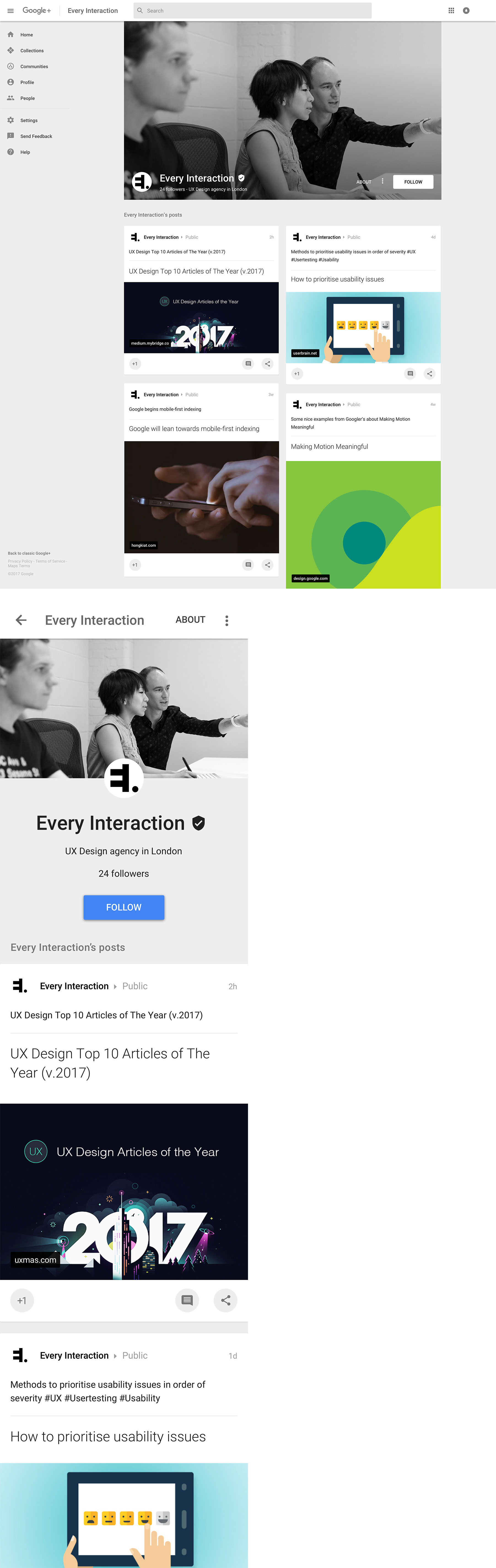 Google+ 资料页