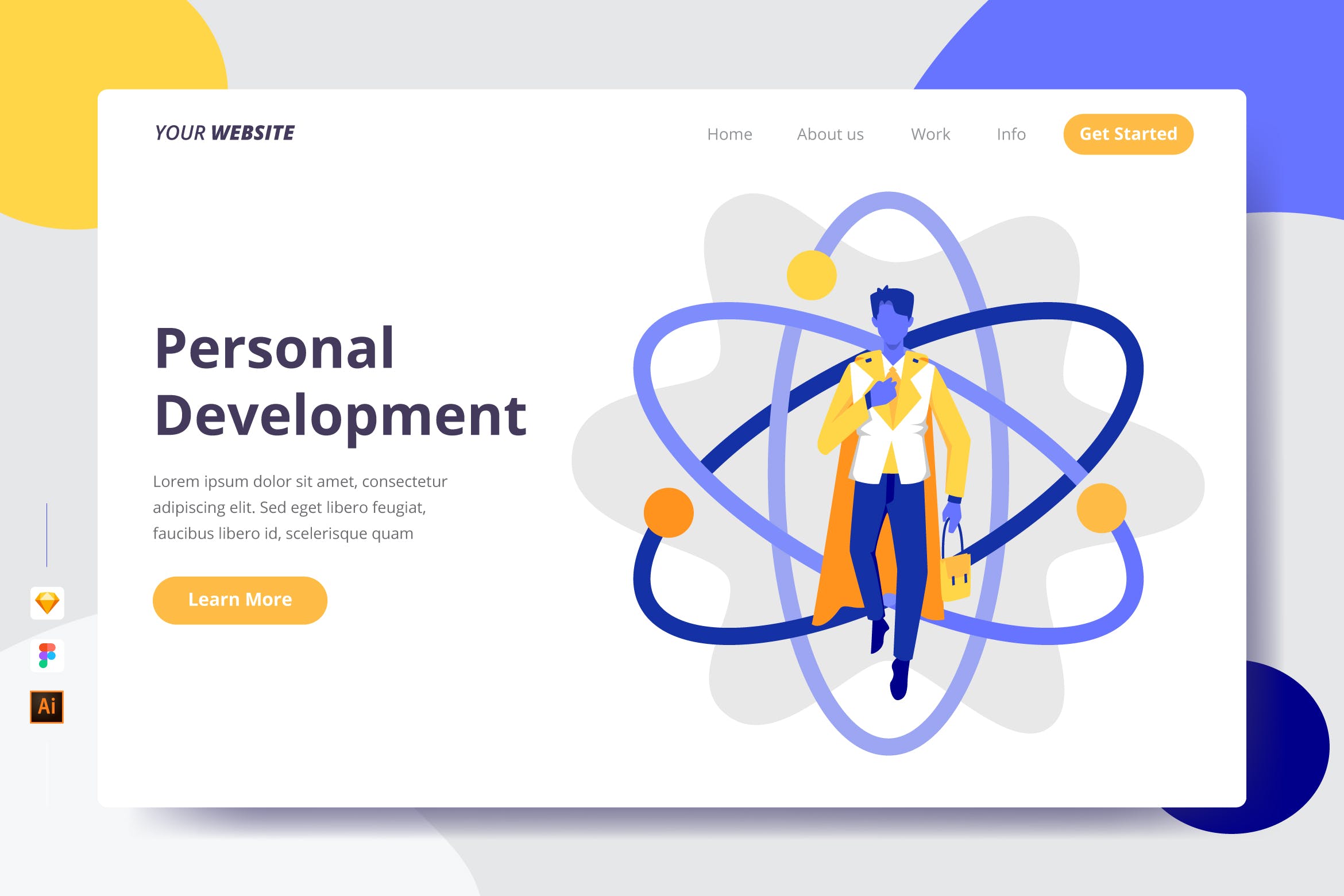 职场发展主题插画网站着陆页设计16图库精选模板 Personal Development – Landing Page插图
