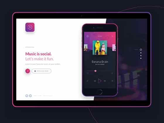 Muzika 音乐应用着陆页16图库网精
