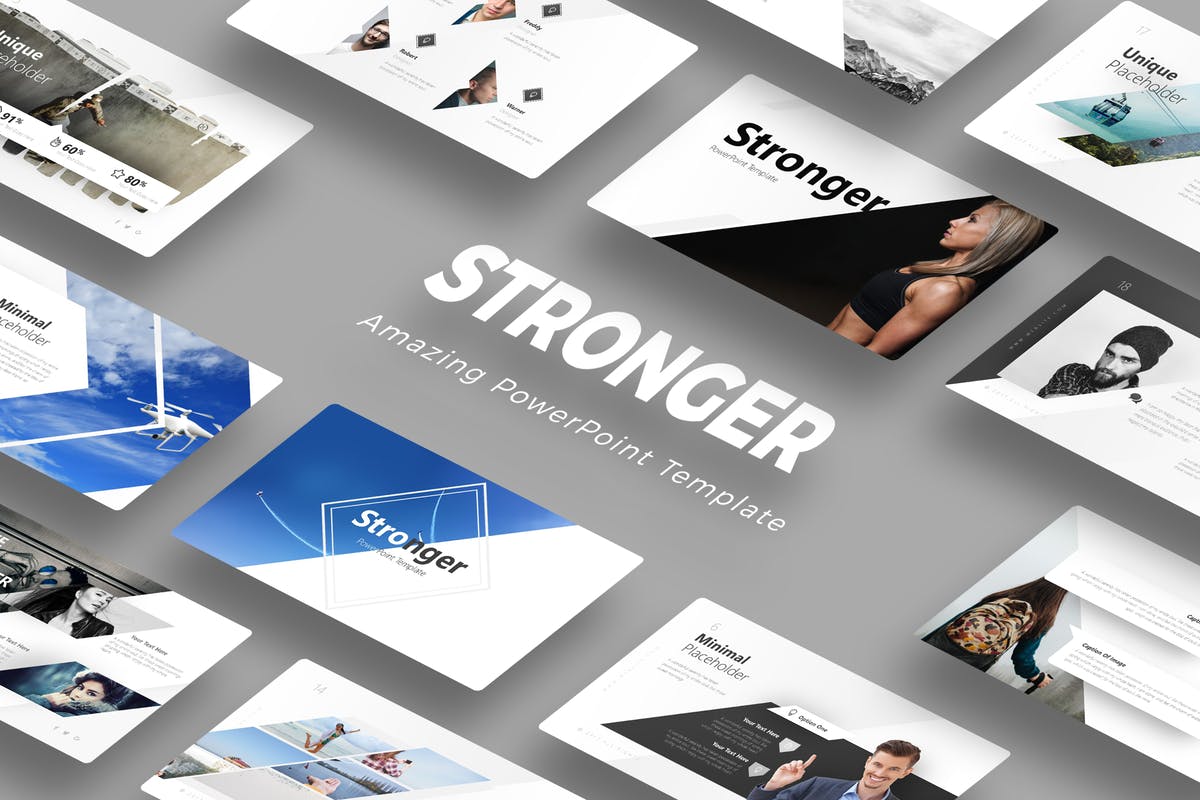 年轻时尚主题功能强大高效PPT幻灯片演示模板 Stronger PowerPoint Template插图