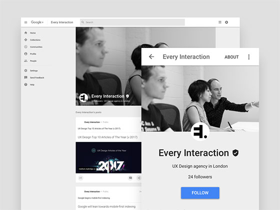 Google+ 资料页16图库网精选sketch