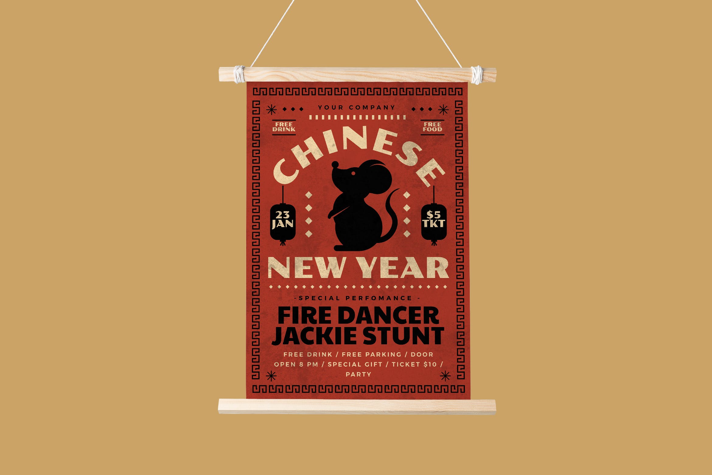 2020中国新年鼠年活动海报传单16图库精选PSD模板 Chinese New Year Flyer插图