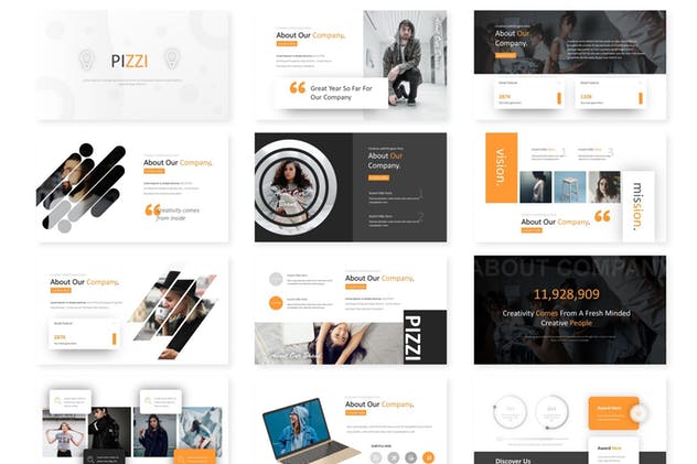 企业商务用途PPT模板 Pizzi – Powerpoint Template插图(1)