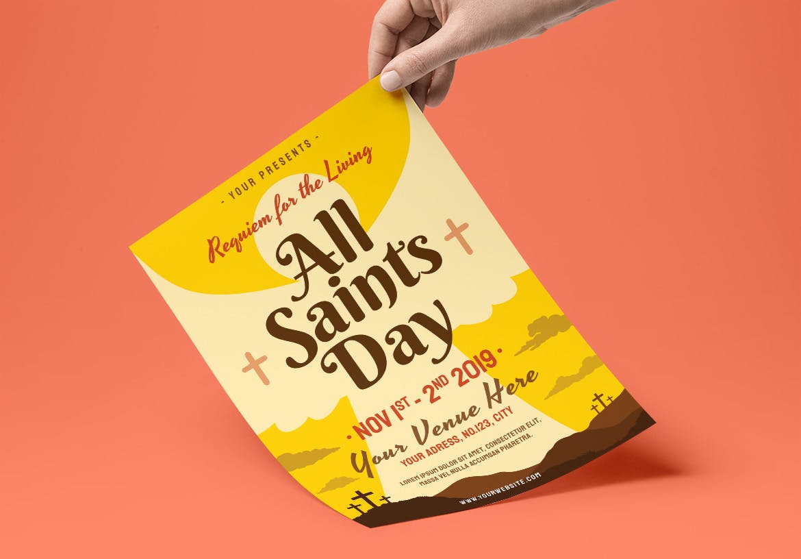 诸圣日活动传单海报PSD素材16图库精选模板 All Saints Day Flyer插图(1)